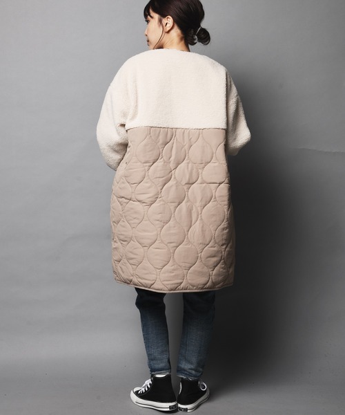 ARCANUM DESIGN（アルカナムデザイン）の「WEB限定 ARL キルト＆ボアノーカラーコート（ノーカラーコート・レディース・アイボリー/ブラック/カーキ・FREE）」の16枚目の写真