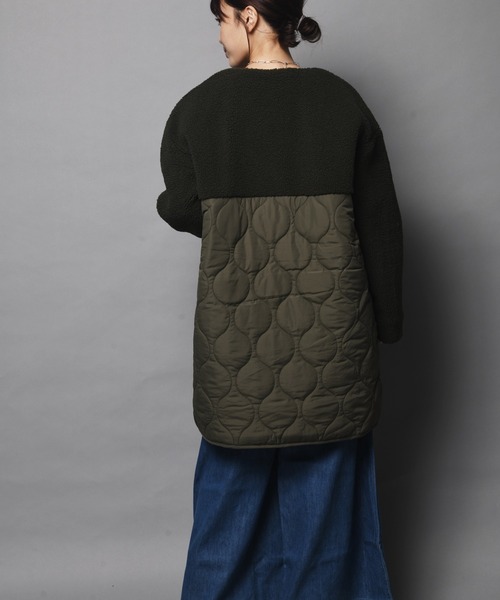 ARCANUM DESIGN（アルカナムデザイン）の「WEB限定 ARL キルト＆ボアノーカラーコート（ノーカラーコート・レディース・アイボリー/ブラック/カーキ・FREE）」の21枚目の写真