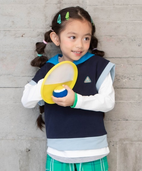 RAGMART（ラグマート）の「ストレッチ裏毛フーディベスト（スウェット・キッズ・グレー/ネイビー・130cm/110cm/100cm/120cm）」の2枚目の写真