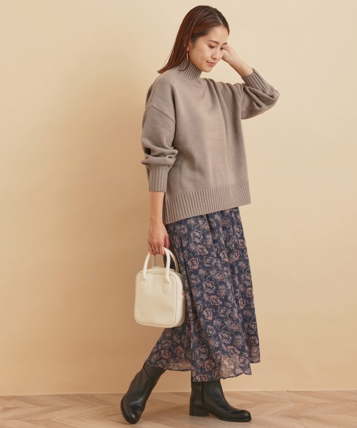 SALON adam et rope'(サロン アダム エ ロペ)の「ハーブプリントベルト付きロングフレアスカート(スカート・レディース・ネイビー/オレンジ・FREE)」の18枚目の写真