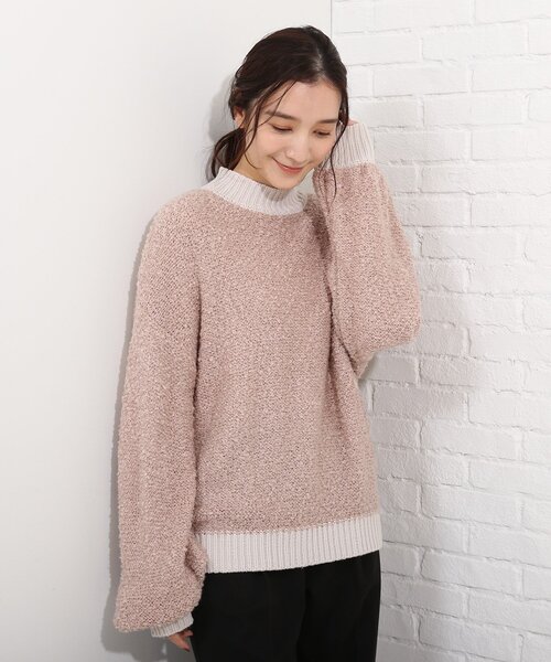 SHOO・LA・RUE(シューラルー)の「◆ゆるブークレニット(ニット/セーター・レディース・ブラック/ピンク/グレー系3・00)」の3枚目の写真