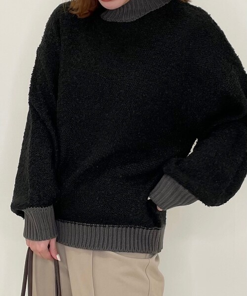 SHOO・LA・RUE(シューラルー)の「◆ゆるブークレニット(ニット/セーター・レディース・ブラック/ピンク/グレー系3・00)」の12枚目の写真