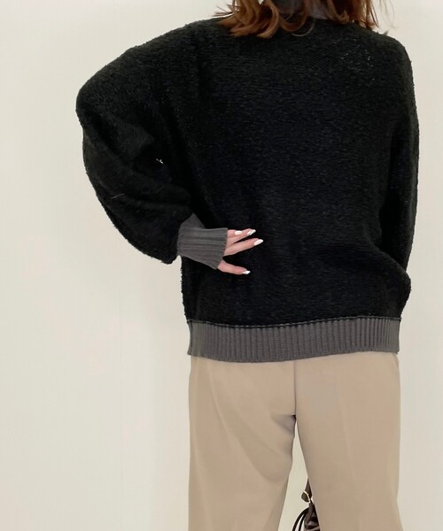 SHOO・LA・RUE(シューラルー)の「◆ゆるブークレニット(ニット/セーター・レディース・ブラック/ピンク/グレー系3・00)」の7枚目の写真