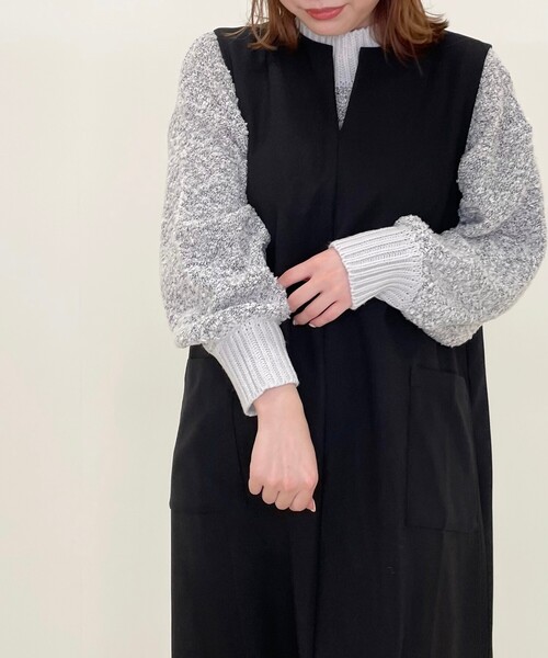 SHOO・LA・RUE(シューラルー)の「◆ゆるブークレニット(ニット/セーター・レディース・ブラック/ピンク/グレー系3・00)」の5枚目の写真