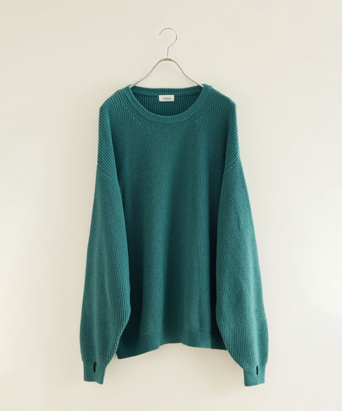 JUNRED（ジュンレッド）の「【オーバーサイズニット】ルーズニットプルオーバー（ニット/セーター・メンズ・グリーン/キナリ/グレー/ブルー・S/L/M）」の3枚目の写真