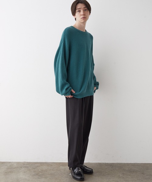 JUNRED（ジュンレッド）の「【オーバーサイズニット】ルーズニットプルオーバー（ニット/セーター・メンズ・グリーン/キナリ/グレー/ブルー・S/L/M）」の19枚目の写真