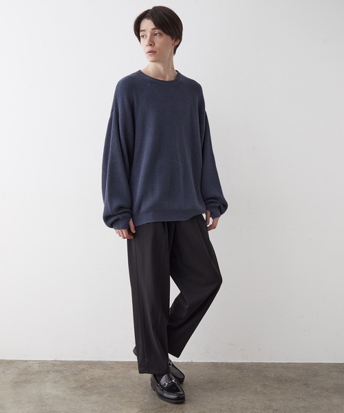 JUNRED（ジュンレッド）の「【オーバーサイズニット】ルーズニットプルオーバー（ニット/セーター・メンズ・グリーン/キナリ/グレー/ブルー・S/L/M）」の14枚目の写真