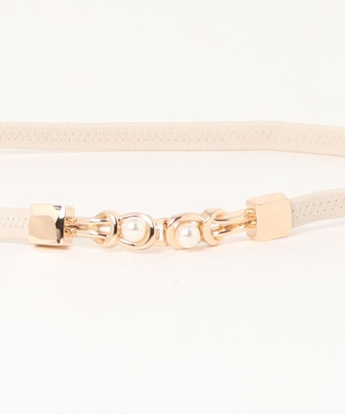 Cupid Heart（キューピッドハート）の「【Cupid Heart】結婚式ベルト　パール×メタル金具細ベルト（ベルト・レディース・ブラック/ベージュ・MEDIUM）」の11枚目の写真