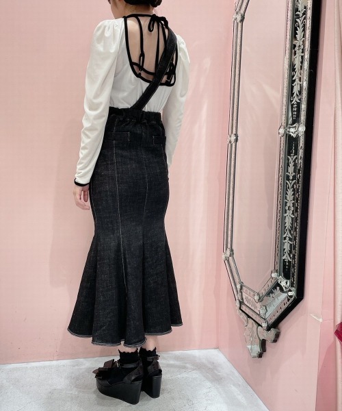 lilLilly(リルリリー)の「マーメイドデニムロングスカート(デニムスカート・レディース・インディゴブルー/ブラック・FREE)」の13枚目の写真