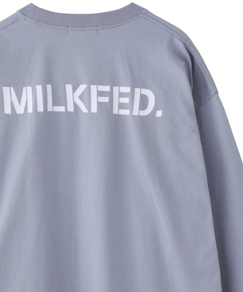MILKFED.(ミルクフェド)の「BASIC STENCIL WIDE L/S TEE(Tシャツ/カットソー・レディース・ホワイト/ライトブルー/ブラック/ベージュ/グレー/ライトピンク・ONE SIZE)」の4枚目の写真