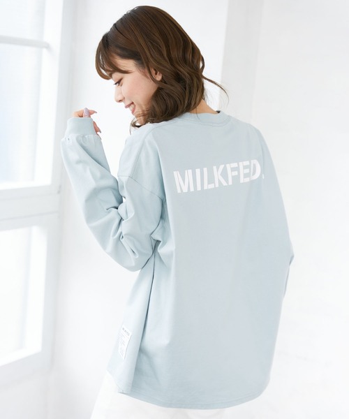 MILKFED.(ミルクフェド)の「BASIC STENCIL WIDE L/S TEE(Tシャツ/カットソー・レディース・ホワイト/ライトブルー/ブラック/ベージュ/グレー/ライトピンク・ONE SIZE)」の22枚目の写真