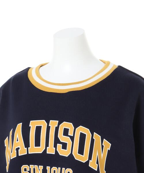 INGNI（イング）の「配色ラインカレッジロゴプルオーバー（Tシャツ/カットソー・レディース・グリーン/ネイビー/オートミール/オフホワイト・M）」の8枚目の写真