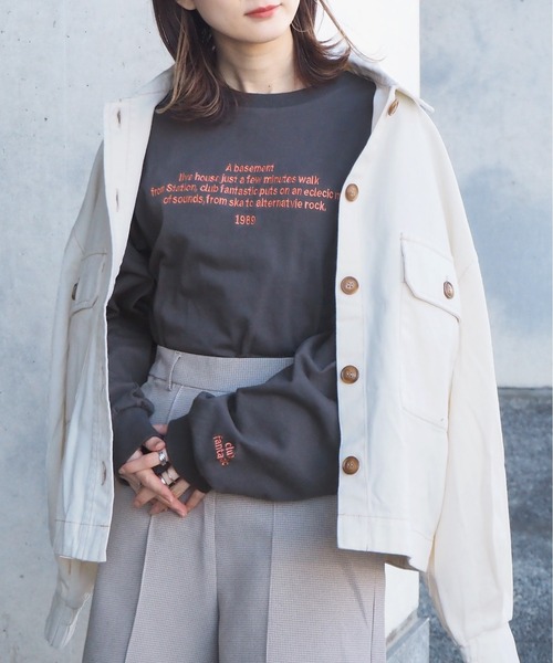 tiptop（ティップトップ）の「アソート刺繍BIGロンT（Tシャツ/カットソー・レディース・オフホワイト/ピンク/ホワイト系その他/ブラック系その他/ホワイト系その他2/ホワイト系その他3・FREE）」の6枚目の写真