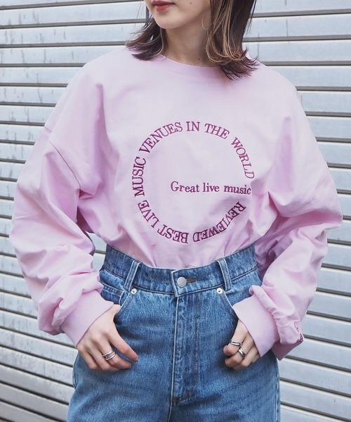 tiptop（ティップトップ）の「アソート刺繍BIGロンT（Tシャツ/カットソー・レディース・オフホワイト/ピンク/ホワイト系その他/ブラック系その他/ホワイト系その他2/ホワイト系その他3・FREE）」の2枚目の写真