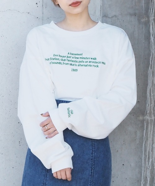tiptop（ティップトップ）の「アソート刺繍BIGロンT（Tシャツ/カットソー・レディース・オフホワイト/ピンク/ホワイト系その他/ブラック系その他/ホワイト系その他2/ホワイト系その他3・FREE）」の5枚目の写真