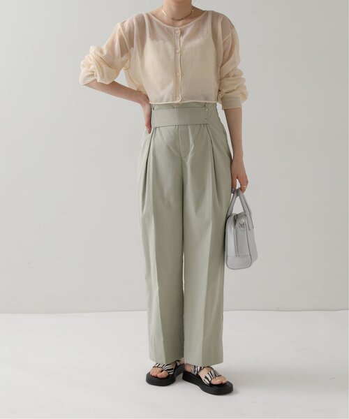 RAY CASSIN（レイカズン）の「フロントタブ付きパンツ（チノパンツ・レディース・ベージュ/キナリ/カーキ・FREE）」の11枚目の写真