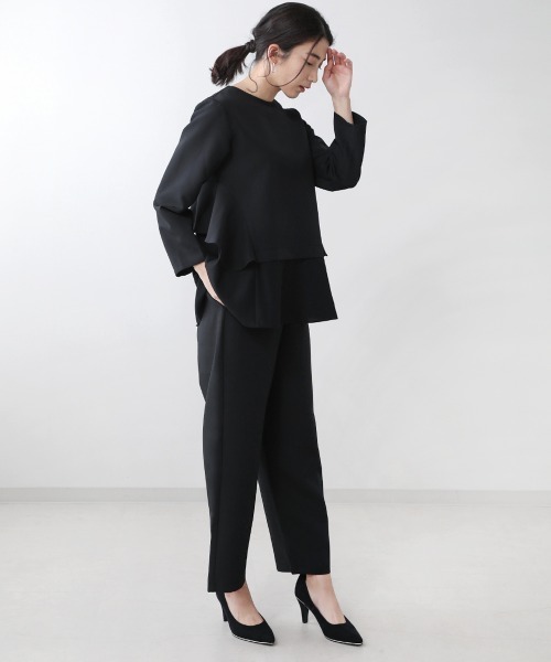 Bou Jeloud（ブージュルード）の「【WEB限定】ティアードトップス（シャツ/ブラウス・レディース・ライトカーキ/ブラック・38）」の3枚目の写真