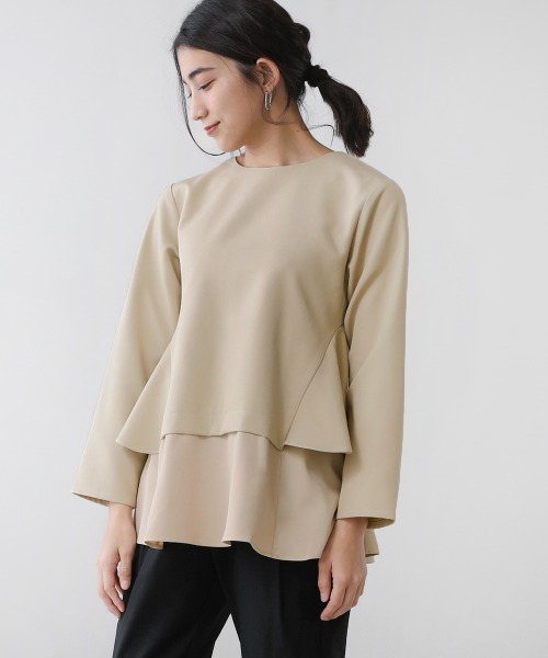 Bou Jeloud（ブージュルード）の「【WEB限定】ティアードトップス（シャツ/ブラウス・レディース・ライトカーキ/ブラック・38）」の13枚目の写真