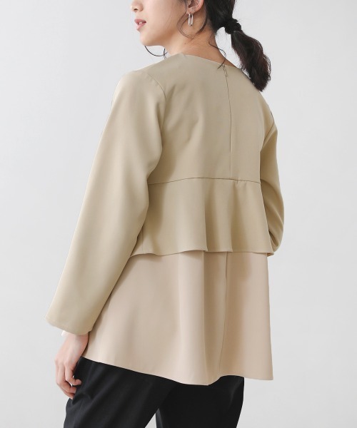 Bou Jeloud（ブージュルード）の「【WEB限定】ティアードトップス（シャツ/ブラウス・レディース・ライトカーキ/ブラック・38）」の6枚目の写真