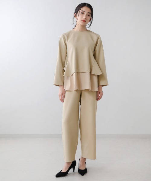 Bou Jeloud（ブージュルード）の「【WEB限定】ティアードトップス（シャツ/ブラウス・レディース・ライトカーキ/ブラック・38）」の4枚目の写真