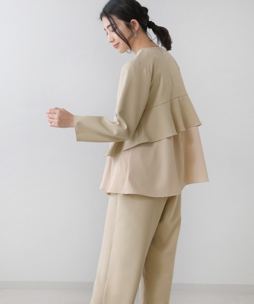 Bou Jeloud（ブージュルード）の「【WEB限定】ティアードトップス（シャツ/ブラウス・レディース・ライトカーキ/ブラック・38）」の18枚目の写真