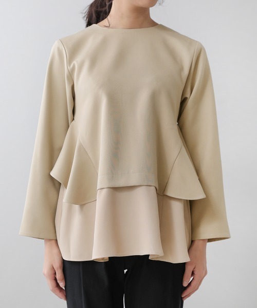 Bou Jeloud（ブージュルード）の「【WEB限定】ティアードトップス（シャツ/ブラウス・レディース・ライトカーキ/ブラック・38）」の14枚目の写真