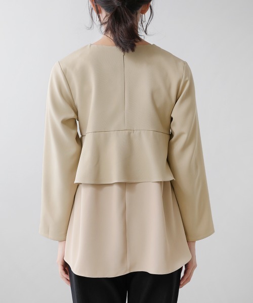 Bou Jeloud（ブージュルード）の「【WEB限定】ティアードトップス（シャツ/ブラウス・レディース・ライトカーキ/ブラック・38）」の8枚目の写真