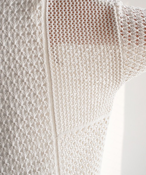 feepur（フェピュール）の「【ハンドウォッシャブル】2wayメッシュニット（ニット/セーター・レディース・ホワイト/ブラック・MEDIUM）」の5枚目の写真