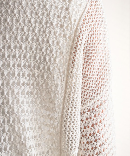 feepur（フェピュール）の「【ハンドウォッシャブル】2wayメッシュニット（ニット/セーター・レディース・ホワイト/ブラック・MEDIUM）」の15枚目の写真