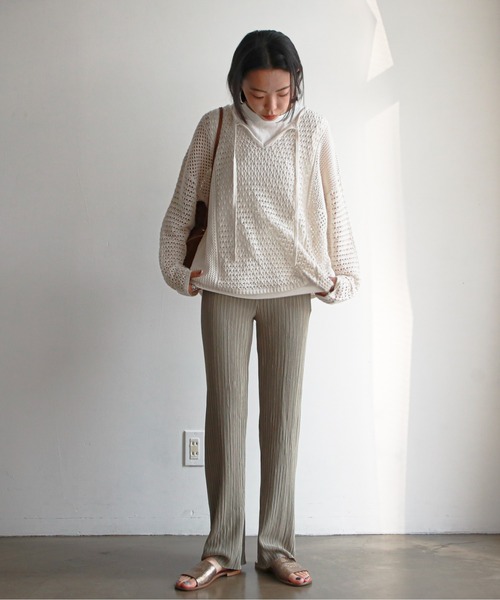 feepur（フェピュール）の「【ハンドウォッシャブル】2wayメッシュニット（ニット/セーター・レディース・ホワイト/ブラック・MEDIUM）」の17枚目の写真