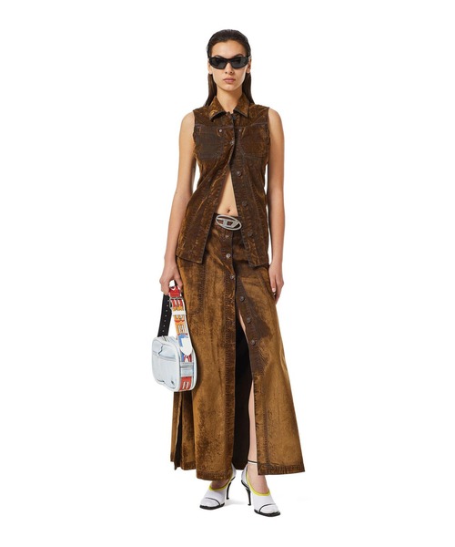 DIESEL（ディーゼル）の「レディース マキシ スカート ロング ベルベット（デニムスカート・レディース・ブラウン/ブルー/ブラック・27inch/23inch/31inch/29inch/25inch）」の5枚目の写真