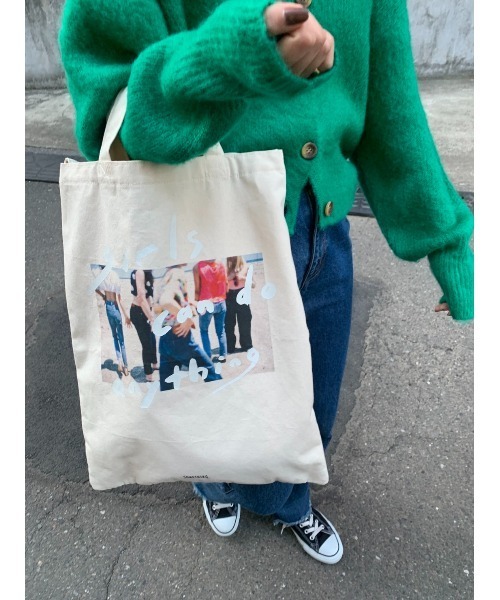 SOMETHING(サムシング)の「【SOMETHING/サムシング】PHOTO TOTE(トートバッグ・レディース・オフホワイト・FREE)」の4枚目の写真