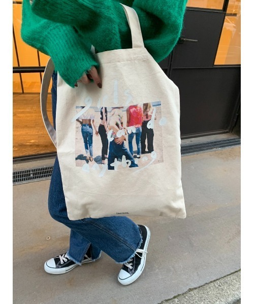 SOMETHING(サムシング)の「【SOMETHING/サムシング】PHOTO TOTE(トートバッグ・レディース・オフホワイト・FREE)」の7枚目の写真