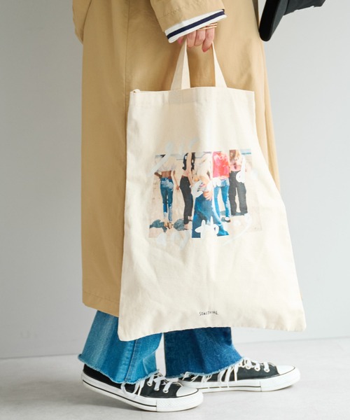 SOMETHING(サムシング)の「【SOMETHING/サムシング】PHOTO TOTE(トートバッグ・レディース・オフホワイト・FREE)」の14枚目の写真