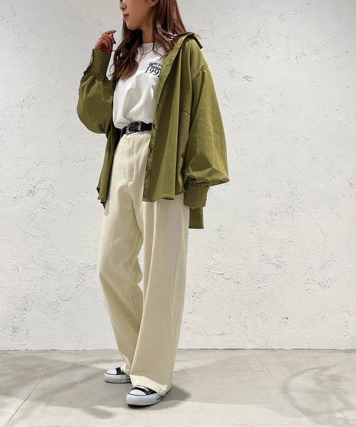 apres jour mignon(アプレジュールミニョン)の「ツイルストレートパンツ【ZOZOTOWN限定アイテム】(その他パンツ・レディース・ネイビー/ベージュ/オフホワイト・MEDIUM/X-LARGE/SMALL)」の9枚目の写真