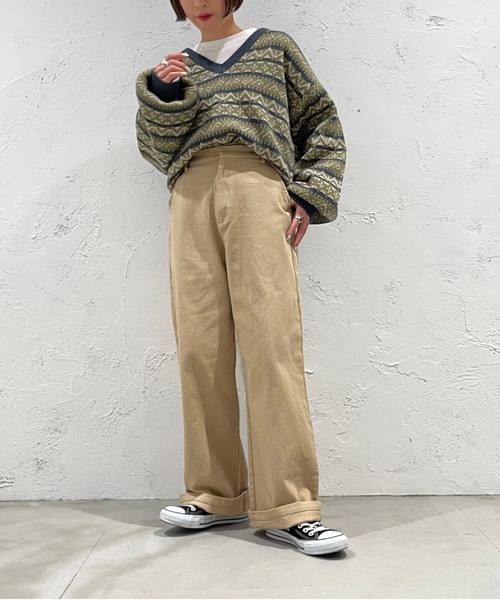 apres jour mignon(アプレジュールミニョン)の「ツイルストレートパンツ【ZOZOTOWN限定アイテム】(その他パンツ・レディース・ネイビー/ベージュ/オフホワイト・MEDIUM/X-LARGE/SMALL)」の15枚目の写真