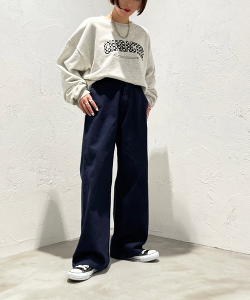 apres jour mignon(アプレジュールミニョン)の「ツイルストレートパンツ【ZOZOTOWN限定アイテム】(その他パンツ・レディース・ネイビー/ベージュ/オフホワイト・MEDIUM/X-LARGE/SMALL)」の22枚目の写真