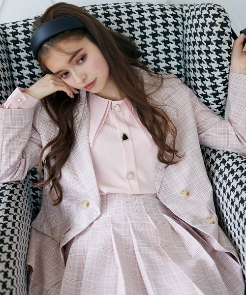 DearMyLoveRose（ディアマイラブローズ）の「ハートボタンブラウス（シャツ/ブラウス・レディース・ホワイト/ピンク・MEDIUM/LARGE/X-LARGE/XX-LARGE）」の8枚目の写真