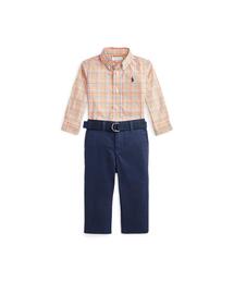 POLO RALPH LAUREN CHILDRENSWEAR（ポロ ラルフ ローレン チルドレンズウェア）の「ポプリン シャツ & ストレッチ チノ パンツ セット（ベビーギフト・キッズ）」