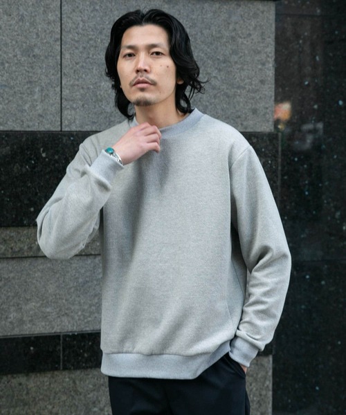 URBAN RESEARCH ROSSO MEN（アーバンリサーチロッソメン）の「『XLサイズあり』クレープカットポンチプルオーバー『セットアップ対応』（スウェット・メンズ・ブラック/ベージュ系その他/ライトグレー/ネイビー・MEDIUM/LARGE/SMALL/X-LARGE）」の21枚目の写真