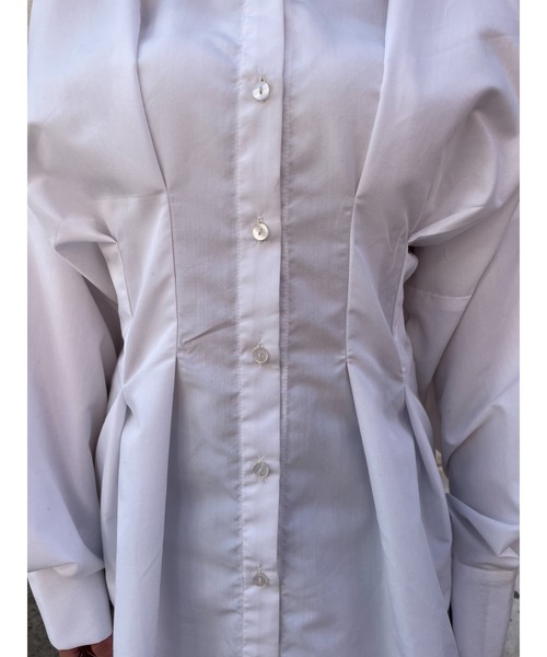 EGOIST（エゴイスト）の「ウエストタックデザインシャツII（シャツ/ブラウス・レディース・ホワイト/ブラック・FREE）」の13枚目の写真