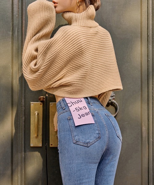 chuu（チュー）の「CHUU [MAYA] High Rise Waistband Bootcut Jeans（デニムパンツ・レディース・ブルー・SMALL/MEDIUM/LARGE）」の7枚目の写真