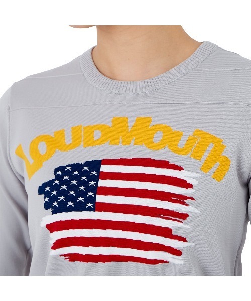 Loudmouth（ラウドマウス）の「LOUDMOUTH/ラウドマウス ゴルフウェア 軽量ニット 星条旗 丸首セーター（ニット/セーター・レディース・ブラック/グレー/ホワイト・L/M/S）」の17枚目の写真