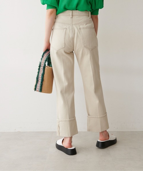 FREE'S MART（フリーズマート）の「【Sシリーズ対応】◆ロールアップストレートデニムパンツ（デニムパンツ・レディース・ホワイト/ネイビー/ブルー・SMALL/MEDIUM/X-SMALL）」の17枚目の写真