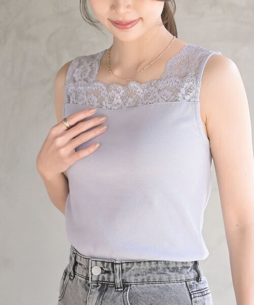 rps（アールピーエス）の「スクエアー×Ｖネック前後２ＷＡＹタンクトップ（タンクトップ・レディース・ブラック/オフホワイト/グレイッシュベージュ/ブラウン/ピンクベージュ/サックスブルー・M/L）」の15枚目の写真