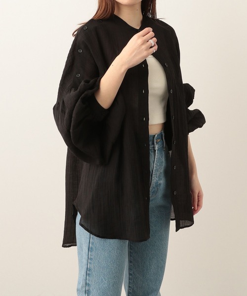 Heather(ヘザー)の「肩開きシアーシャツ 274552(シャツ/ブラウス・レディース・ピンク/ブラック/グレー/オフホワイト・FREE)」の7枚目の写真