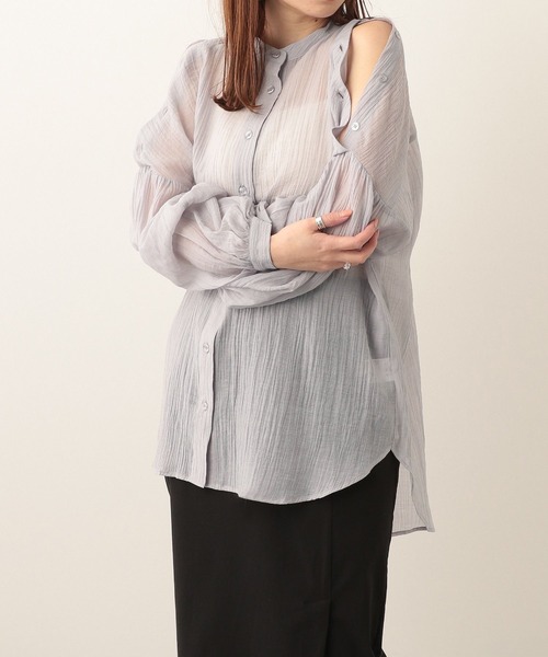 Heather(ヘザー)の「肩開きシアーシャツ 274552(シャツ/ブラウス・レディース・ピンク/ブラック/グレー/オフホワイト・FREE)」の20枚目の写真