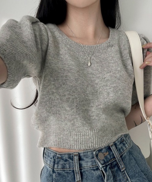 BEIDELLI（ベイデリー）の「[BELLIDE MADE] スクエアネッククロップ半袖カットソー（Tシャツ/カットソー・レディース・アイボリー/グレー/イエロー・FREE）」の2枚目の写真