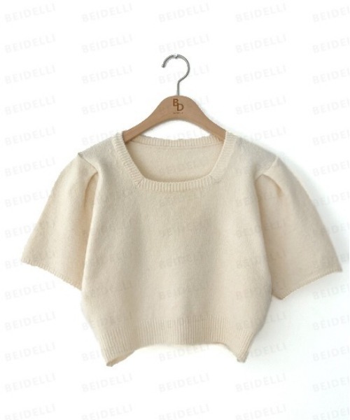 BEIDELLI（ベイデリー）の「[BELLIDE MADE] スクエアネッククロップ半袖カットソー（Tシャツ/カットソー・レディース・アイボリー/グレー/イエロー・FREE）」の14枚目の写真