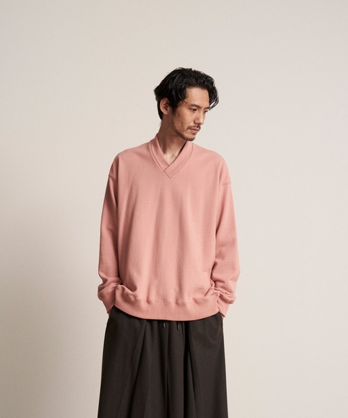 和ROBE(ワローブ)の「和ROBE / JUBAN WIDE SWEAT(スウェット・メンズ・ブラック/グレー/スモークピンク/プラム/グリーン/アイボリー/マスタード・1/2/3)」の7枚目の写真